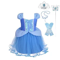 新品 [Dressy Daisy] プリンセス コスチューム 誕生日 ファンシー ハロウィン パーティー 女の子 ベビー ドレスアップ アクセサリー付 サイズ 3～6ヶ月 ブルー 70