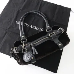 美品 ジョルジオアルマーニ Giorgio Armani ベロア ハンドバッグ ｜ダークブラウン アーカイブ デザイナーズ Y2K //【2400014832532】のサムネイル