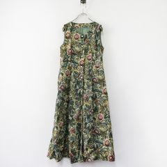 ♪着物リメイク♪ 鮮やかな彩りの花模様の染め大島紬 シンプルフレア