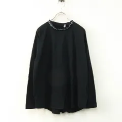 グリン grin モックネック 刺繍 プルオーバー 2｜ブラック トップス カットソー 長袖 ブラウス シャツ【2400014889239】