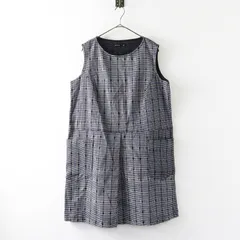 美品 大きいサイズ アズノゥアズオオラカ AS KNOW AS olaca デーハー便利！ジャンパースカート 17＼ブラック系 チェック【2400014893083】