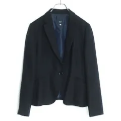 キース★上質素材♪テーラードジャケット 大きいサイズ42 黒系 無地 薄手 z19246のサムネイル