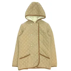 美品 Traditional Weatherwear トラディショナルウェザーウェア キルティング ジャケット ブルゾン フード サイズ34 ベージュ レディース 古着 中古 USED