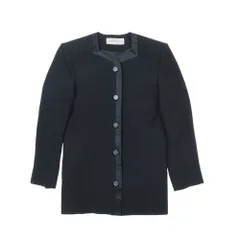 美品 GIVENCHY ジバンシィ スクエアネック パイピング ジャケット ブレザー ヴィンテージ アウター 38 黒 ブラック レディース 古着 中古 USEDのサムネイル
