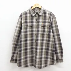 XL/古着 カーハート 長袖 ブランド シャツ メンズ コットン 緑系他 チェック 26mar10
