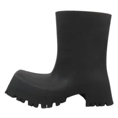 美品 BALENCIAGA バレンシアガ TROOPER RUBBER BOOT ラバー ショートブーツ スクエアトゥ シューズ 24.0 ブラック 679326 レディース 古着 中古 USEDのサムネイル