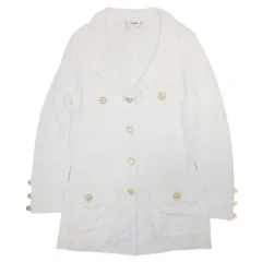 良品 vintage CELINE オールド セリーヌ ホースビットボタン ニットジャケット ブルゾン 金ボタン ヴィンテージ 40 オフホワイト レディース 古着 中古 USEDのサムネイル