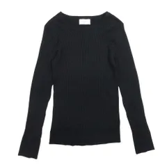 良品 SLOBE IENA スローブイエナ リブニット セーター 長袖 ロングスリーブ ミドルゲージ Uネック 黒 ブラック レディース 古着 中古 USED