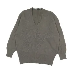 美品 23区 オンワード樫山 ウール 長袖 ニット セーター Vネック プルオーバー トップス 38 茶 ブラウン レディース 古着 中古 USED