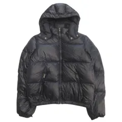 美品 TOMMY HILFIGER トミーヒルフィガー ダウン ジャケット ブルゾン フード パーカー ロゴ 刺繍 S ネイビー メンズ 古着 中古 USED