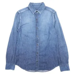 良品 FRAMeWORK フレームワーク デニムシャツ ブラウス カットソー トップス 長袖 コットン F インディゴ ブルー レディース 古着 中古 USED