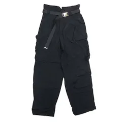 良品 ADAM ET ROPE アダムエロペ ワイドシルエット ベルテッド カーゴパンツ ミリタリーパンツ 38 黒 ブラック メンズ 古着 中古 USEDのサムネイル