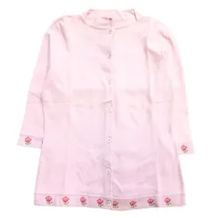 PS Paul Smith ピーエスポールスミス 90's コットン ニット カーディガン フラワー 七分袖 ヴィンテージ M ピンク レディース 古着 中古 USED