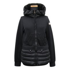 MONCLER ブラックニット切り替えカーディガンフード付き ☆値下げしま