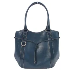 良品 LANCEL ランセル ハンドバッグ トートバッグ 型押し 肩掛け 通勤バッグ カバン 鞄 ブルー系 レディース 古着 中古 USED