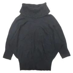 美品 PARIGOT パリゴ ウール タートルネック セーター ニット プルオーバー トップス ドルマンスリーブ M 黒 ブラック レディース 古着 中古 USED