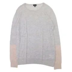 良品 JOSEPH ジョセフ カシミヤウール ニット ハイゲージ 薄手 セーター カットソー トップス 長袖 M ライトグレー メンズ 古着 中古 USEDのサムネイル