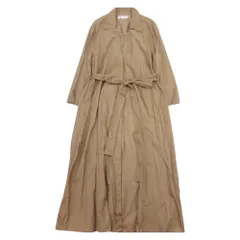 美品 ZARA ザラ ウエストマーク スキッパー シャツワンピース ロングドレス リボンベルト ギャザー 七分袖 S 茶 ブラウン レディース 古着 中古 USED