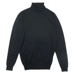 美品 JOHN SMEDLEY	ジョンスメドレー タートルネック メリノウール ニット セーター 長袖 トップス S 黒 ブラック メンズ 古着 中古 USED