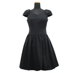 美品 Rene ルネ ノースリーブ フレア ワンピース ドレス カットソー バックジップ サイズ34 黒 ブラック レディース 古着 中古 USED