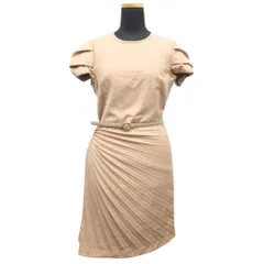 未使用 FRAY I.D フレイアイディー オケージョン ワンピース ドレス プリーツ アシンメトリー パフスリーブ サイズ1 ベージュ レディース 古着 中古 USED