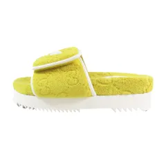 未使用 GUCCI × adidas グッチ アディダス GG 総柄 トレフォイル ロゴ プラットフォーム サンダル 靴 シューズ イエロー 37 レディース 古着 中古 USED