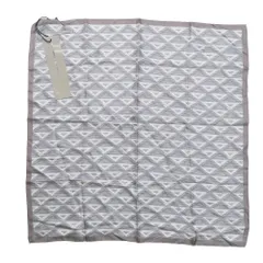 未使用 DIOR ディオール CD ダイアモンド ロゴ 総柄 スカーフ ショール ストール シルク100％ グレー メンズ レディース 古着 中古 USED