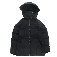未使用 BURBERRY バーバリー 2way ナイロン ダウン ジャケット ブルゾン フード チェック ラバーロゴ サイズXS 黒 ブラック レディース 古着 中古 USEDのサムネイル