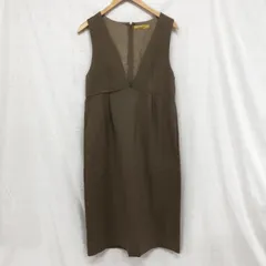 F by ROSSO ポンチジャンパースカート サロペットスカート ミモレ丈 深Vネック レイヤード モカ FREEのサムネイル