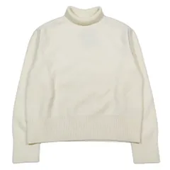 未使用 BURBERRY バーバリー タートルネック セーター カシミヤ ブレンド ウール ニット ロゴ ショート丈 カットソー S アイボリー レディース 古着 中古 USED
