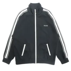 美品 24SS CELINE セリーヌ トラック スーツ ジャケット ブルゾン ダブルフェイス ジャージ トリオンフ ロゴ 刺 サイズM 黒 メンズ 古着 中古 USED 美品 24SS CELINE セリーヌ トラック スーツ ジャケット ブルゾン