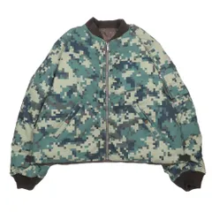 新品同様 24AW BEAMS ビームス 迷彩 リバーシブル ダウンジャケット フライトジャケット 11-18-1829-120 ブルゾン グリーン L メンズ 古着 中古 USED
