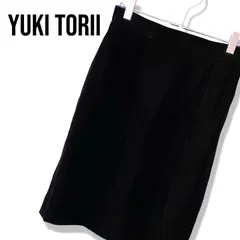 YUKI TORII ユキトリイ ブラック レディース スカート ロングスカート ひざ丈スカート タイトスカート ベロア ベルベット 【9号サイズ】Mサイズ相当 114TYのサムネイル