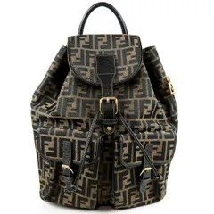 【美品】FENDI フェンディ ズッカ柄 リュックサック バックパック ブランド鞄 キャンバス×レザー【UK2】のサムネイル