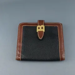 BALLY バリー 2つ折り財布 USED品 ブラック×ブラウン レディース ウォレット ロゴマーク レザー X9537のサムネイル