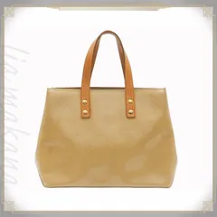 【中古】LOUIS VUITTON ルイ ヴィトン リード PM モノグラム・ヴェルニ パテントレザー バッグ ハンドバッグ ベージュ ゴールド金具 M91144
