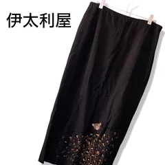 伊太利屋 イタリヤ ブラック レディース スカート ロングスカート タイトスカート ロングタイト 動物 アニマル 刺繍【13号サイズ】XLサイズ相当 116TY