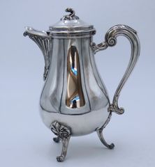 Old English】メロンフォルムのコーヒーポット【シルバープレート