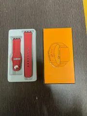 【未使用】Apple Watch用 レザーバンド レッド（38/40mm相当と思われる）