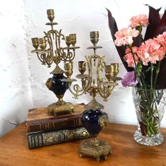 リモージュ　パテシュールパテ　紺碧　花瓶　花器　フランス　アンティーク　陶器 リモージュ パテシュールパテ 紺碧 花瓶 花器 フランス アンティーク