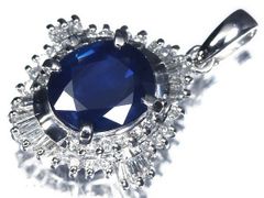 天然サファイア1.04ct ダイヤモンド0.34ct ペンダントトップ - メルカリ