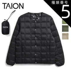 【新品】 種類5：NAVY/M タイオン ベーシック クルーネックボタン インナーダウンジャケット TAION-104 メンズ 黒/ネイビー/カーキグリーン M/L/XL 保温 羽毛 軽量 暖かい 収納袋付き クルーネック