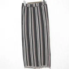 未使用 25SS JOURNAL STANDARD ジャーナルスタンダード ジャガードストライプ スカート サイズF ブラック レディース 古着 中古 USED