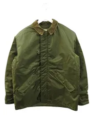ヴィンテージ VINTAGE 80s US NAVY 米軍実物 ECW ナイロン デッキジャケット ミリタリー オリーブ Mのサムネイル