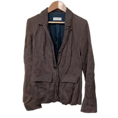 美品 DRIES VAN NOTEN ドリスヴァンノッテン ヘリンボーン テーラードジャケット サイズ36 ブラウン レディース 古着 中古 USEDのサムネイル