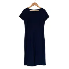美品 Theory セオリー TAILOR NURIANA.L 半袖 ワンピース サイズ0 ネイビー レディース 古着 中古 USED