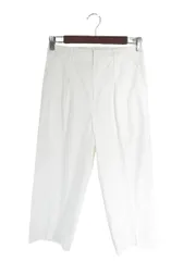 イエナ IENA エール AILE パンツ ストレート ジッパーフライ 七分丈 無地 ホワイト サイズ36 QQQ