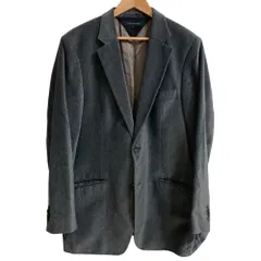 美品 TOMMY HILFIGER トミーヒルフィガー ベロア テーラードジャケット サイズ50 グレー メンズ 古着 中古 USED