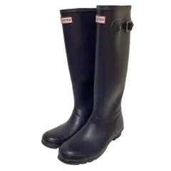 美品 HUNTER ハンター ロングレインブーツ サイズ6 25cm相当 ネイビー メンズ レディース 古着 中古 USED