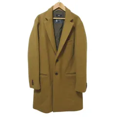 美品 SHIPS シップス SUPER 140’S ウール ロング チェスターコート L ブラウンベージュ メンズ 古着 中古 USED